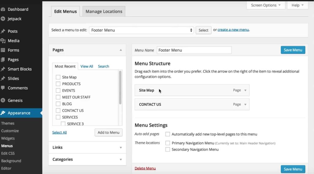 How to change menu navigation in WordPress